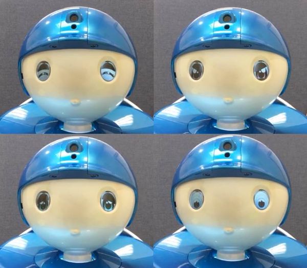 사진 - 감정표현 로봇 CARO의 네 가지 표정(시계 방향으로 기쁨, 화남, 놀람, 슬픔)