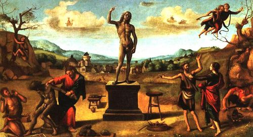 ▲ 그림 1. 코지모 작: ‘프로메테우스 이야기’(1510-11), 뮨헨, 아르테 피나코크
