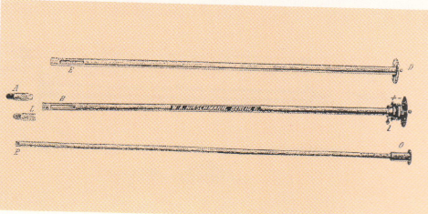 그림 1. Rosenheim이 설계한 곧고 단단한 위내시경(1895)