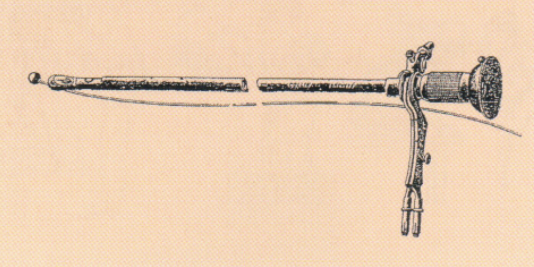 그림 8. 둥근 메탈 와이어가이드가 달려있는 Bensuade의 내시경