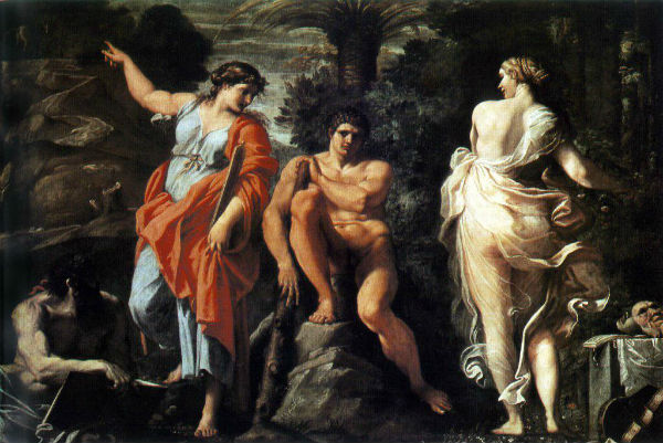 그림 2. 카라치 작: '기로에 선 헤라클레스'(1597), 나폴리, 카포디본테 미술관