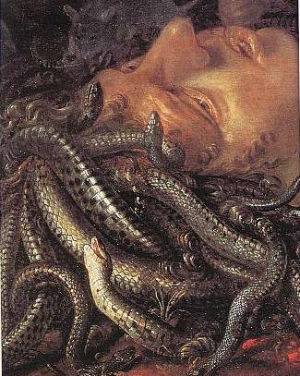 레오나르도 다빈치(추정) 작: '메두사(17세기)', 플로렌스 우피치 미술관