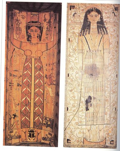 ▲ 작자 불명: ‘재생의 여신과 귀부인’ 2세기경, 테베에서 발굴된 석관