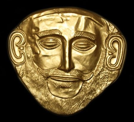 ▲ 발굴된 '아가멤논의 황금 마스크'
