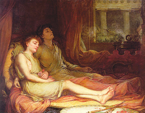 ▲ 워터하우스 작: ‘잠과 그의 형제 죽음’, 1874. 개인 소장