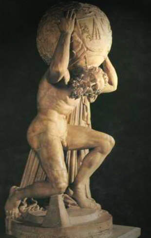 ▲ 작가 불명: 지구를 떠메고 있는 아틀라스 신의 조각상