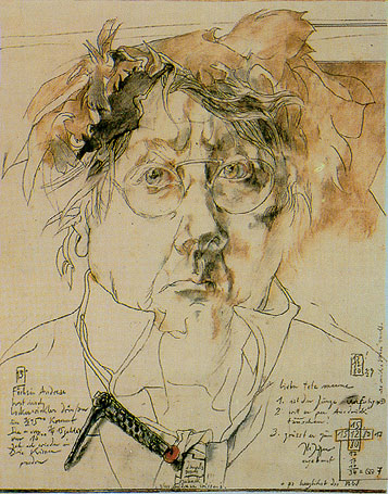 (그림 2) 얀센 작: ‘자화상’(주시망상) 1882, 올덴블그, 호르스트 얀센 미술관