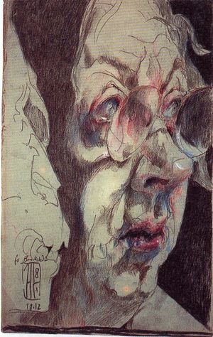 (그림 5) 얀센 작: ‘자화상’(과대망상) 1881, 올덴블그, 호르스트 얀센 미술관