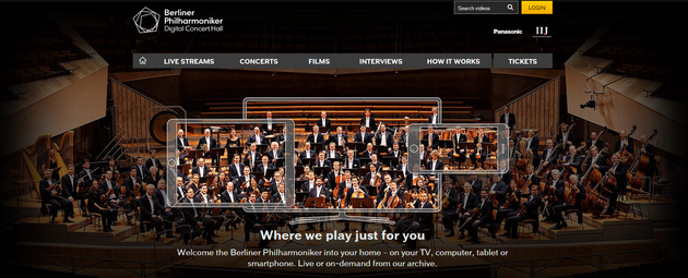 베를린 필하모닉의 Digital Concert Hall 페이지 이미지 출처 Digital Concert Hall