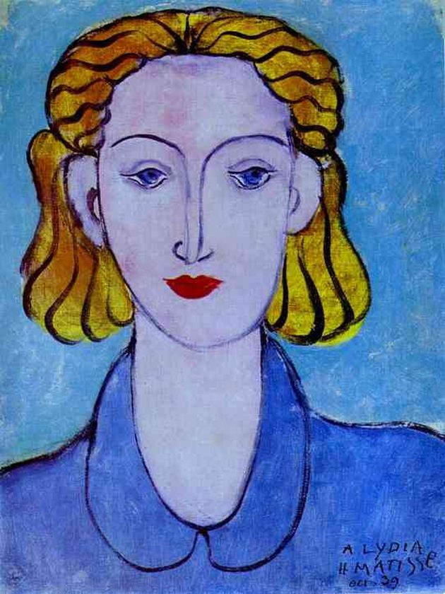 마티스 작: ‘푸른 블라우스를 입은 젊은 여인’ (1939) 산 페텔스브르그, 에르미타지 미술관