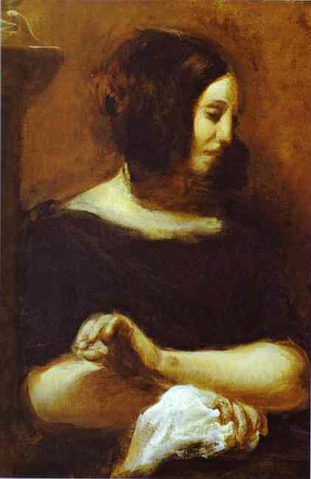 들라크루아 작 : ‘상드의 초상’ (1838) 오드럽 가드 컬렉션