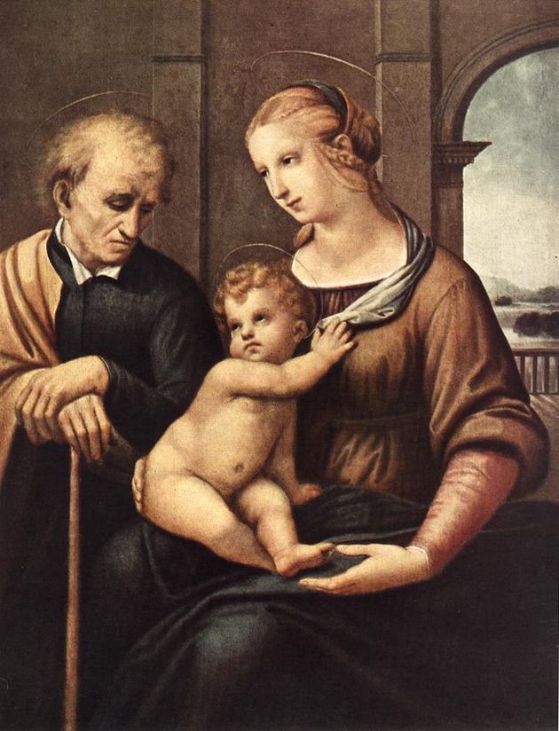 라파엘로 작 ‘성모자상과 요셉’ 1505. 페텔스브르그, 엘미타지 미술관