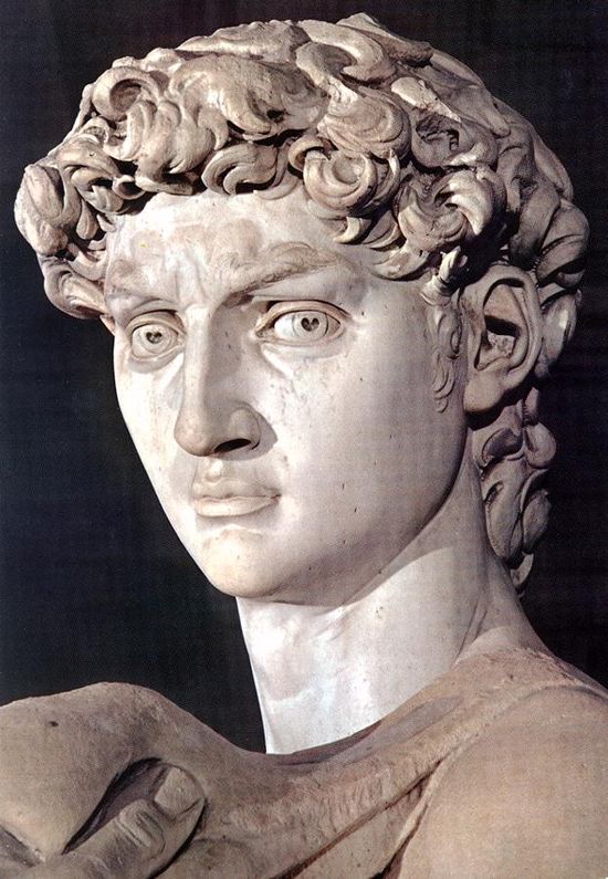 미켈란젤로 작: ‘다윗’조각 (1501-04), 피렌체, 아카데미아 미술관