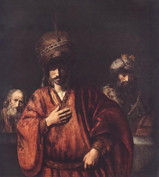 렘브란트 작: ‘다윗과 우리아’ 1665, 성 페테스부르크, 에르미타주 미술관