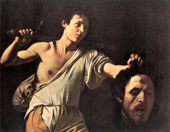 카라바조 작: ‘다윗’1609-10, 로마, 보르게세 미술관