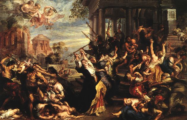 루벤스 작: ‘천진한 아이들의 대량학살’, 1635년경, 뮌헨, 알테 피나코테