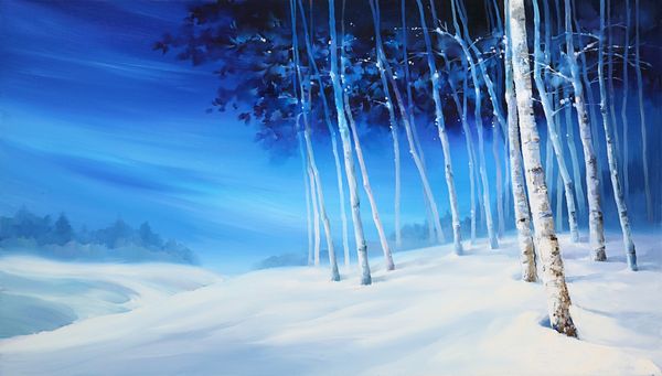 박정선, Blue winter, 2017, oil on canvas, 40 x 70cm