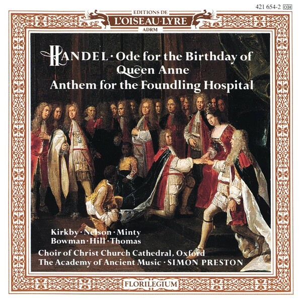 The Academy of Ancient Music의 앨범 커버 헨델의 Ode for the Birthday of Queen Anne 연주