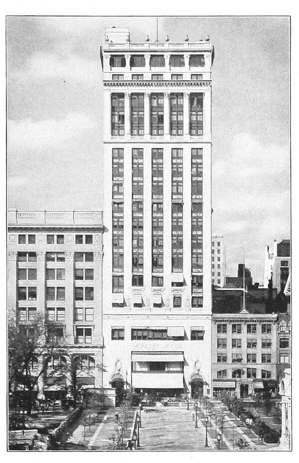 1916년 뉴욕 에올리언홀의 외관 (이미지출처 Wikimedia Commons)
